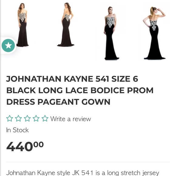 Johnathan Kayne black formal gown - Picture 3 of 4